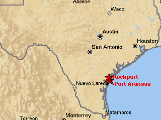 Texas Map Rockport, Port Aransas